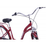 Mestský bicykel 28" Kozbike K47 3 prevodový Bordový, čierne kolesá